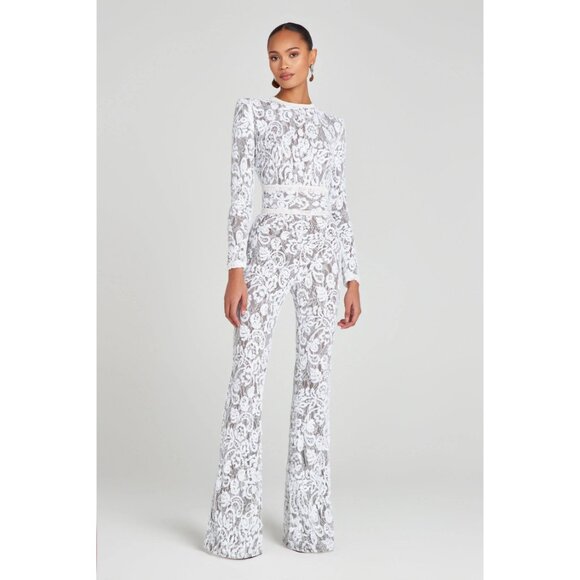 New Nadine Merabi Bella Lace Sequin Bridal Jumpsuit Wedding Dress Alternative - Picture 1 of 16